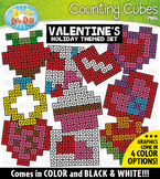 Valentine's Day Counting Cubes Clipart {Zip-A-Dee-Doo-Dah 