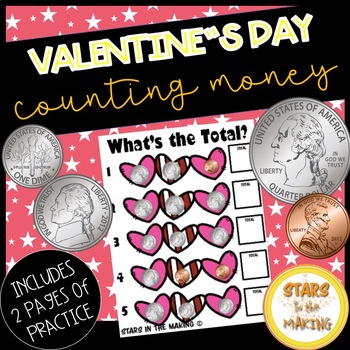 Preview of Valentines Day Counting Money Worksheet