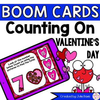 Preview of Valentine's Day Counting On Addition Digital Game Boom Cards