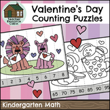 Valentine's Day Counting Puzzles (Kindergarten Math)