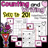 Valentine's Day Counting Sets and Writing Numbers to 20 Ki