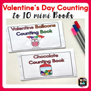 Preview of Valentine's Day Counting to 10 Adapted Book | Math Emergent Reader Activity