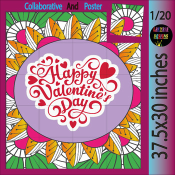 Preview of Valentine's Day Craft Activity Collaborative Coloring Poster Board