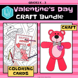 Valentine's Day Craft Bundle - Coloring Cards and Bear Craft