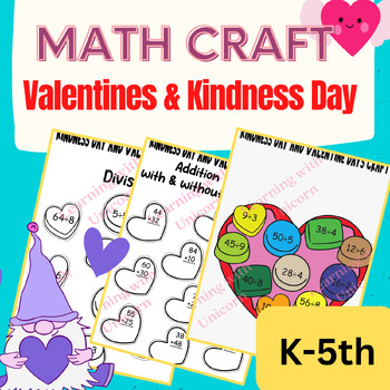 Preview of Valentine's Day Craft, Kindness Math Craft Bulletin Board