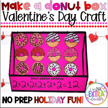 Preview of Valentine's Day Craft Math Activities | Adding multiple Addends |Multiplication