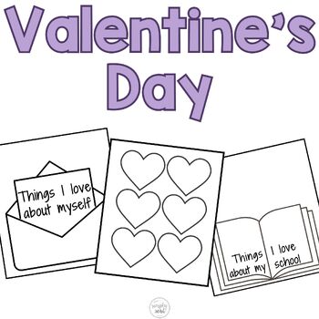 Preview of Valentine's Day Craft activity Hearts Mailbox what I love about my self school