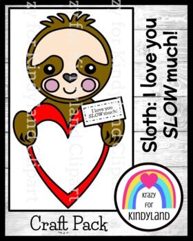 Preview of Valentine's Day Craft Sloth Activity and Gift for Parents