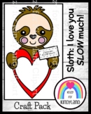 Valentine's Day Craft Sloth Activity and Gift for Parents