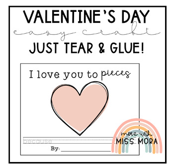 Preview of Easy Valentine's Day Craft | Tear and Glue