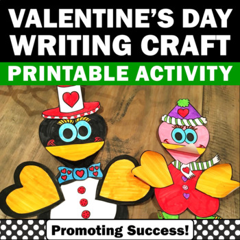 Preview of Valentines Day Bulletin Board Writing Prompts Craftivity Door Decor Craft Center
