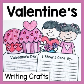 Preview of Valentine's Day Writing Crafts | February Writing Prompts Valentine's Day Decor