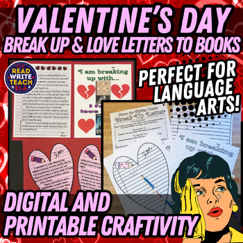 Preview of Valentine's Day Craftivity: Break Up and Love Letter to Books