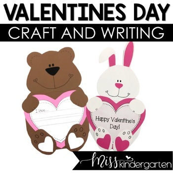 Preview of Valentine's Day Kindergarten Crafts and Writing Craftivity Bulletin Board