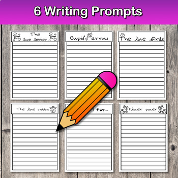 Preview of Valentine's Day Creative Writing Prompts | 6 Prompts