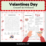 Valentine's Day Crossword & Word Search Valentine Activiti