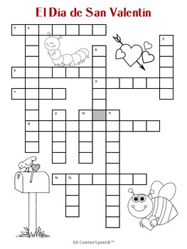 Valentine s Day Crossword Word Search for Spanish Students TPT