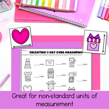 Valentine's Day Cube Measuring Non Standard Measurement for Preschool