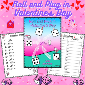 Preview of Valentine's Day Cubed Numbers Activity | 5th and 6th Grade Math Game
