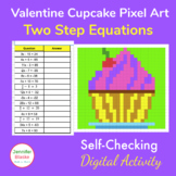 Valentine's Day Cupcake Google Sheets Pixel Art Math Two S
