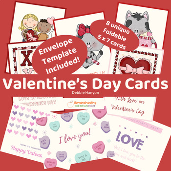 Preview of Valentines Day Craft - Cards with Envelope Template