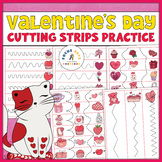 Valentine's Day Cutting Strips Practice | February Scissor