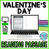 Valentine's Day DIGITAL Reading Passage & Questions - Self