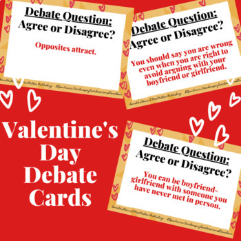 Preview of Valentine's Day Debate Cards for Young Adults - Discussion - Speaking