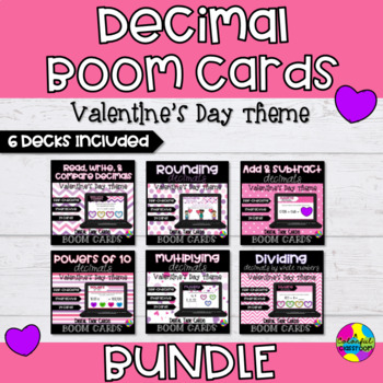 Preview of Valentine's Day Decimal Boom Cards™ Bundle