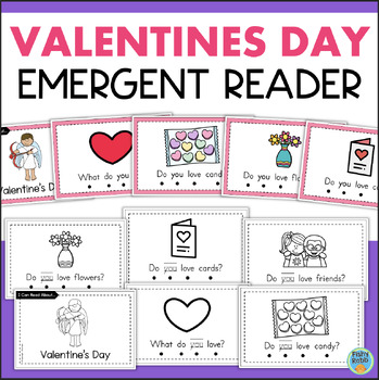 Preview of Valentine's Day Decodable Book Emergent Reader Kindergarten Sight Words