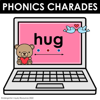 Preview of Valentine's Day Decodable Phonics Charades | Digital Reading & Drama Game