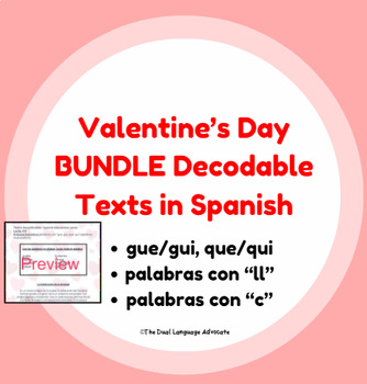 Preview of Valentine's Day Decodable Text Bundle in SPANISH