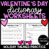 Valentine's Day Dictionary Skills Worksheets