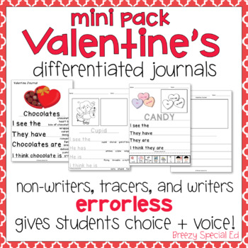 Preview of Valentine's Day Differentiated Journals - Writing for Special Education