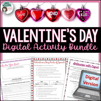 Preview of Valentine's Day Digital Activities Bundle - Writing, Poetry, Puzzles, and More