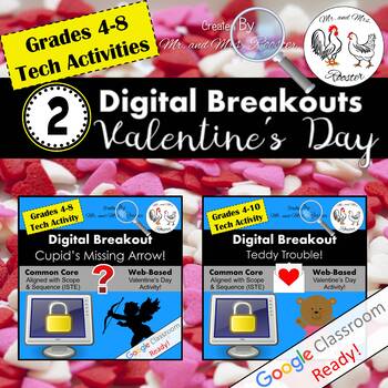 Preview of Valentine's Day Digital Breakout BUNDLE - Valentine's Day Escape Room BUNDLE
