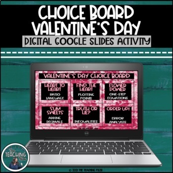 Preview of Valentine's Day Digital Choice Board | 6th Grade Math | Distance Learning
