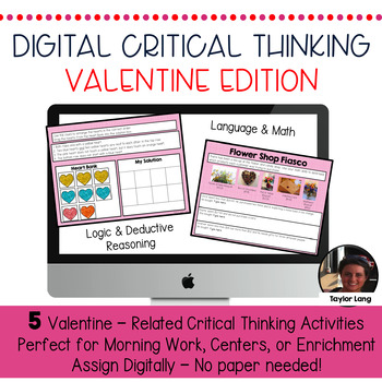 Preview of Valentine's Day Digital Interactive Critical Thinking Activities
