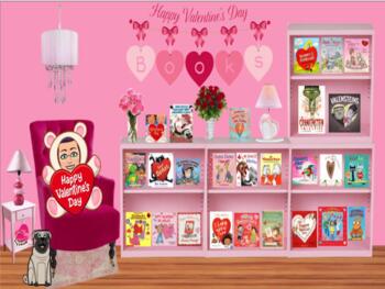 Preview of Valentine's Day Digital Library, Drawing & Crafts and Videos & Songs Rooms
