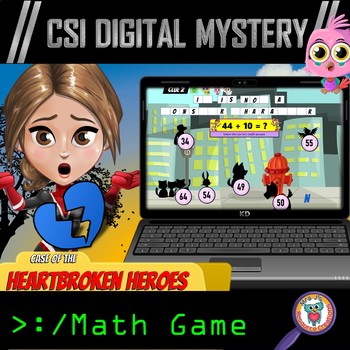 Preview of Valentine's Day Digital Math Mystery Game - CSI Escape Room Math Game
