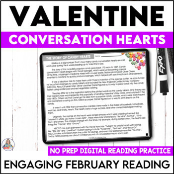 Preview of Valentine's Day Digital Reading Activities - February Reading Comprehension Unit