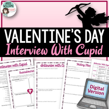 Preview of Valentine's Day Digital Writing Activity - Interview With Cupid