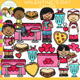 Happy Valentine's Day Kids Diner and Foods Clip Art