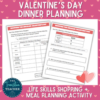 Preview of Valentine's Day Dinner Shopping | Budgeting and Menu Planning Life Skills