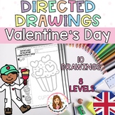 Valentine's Day Directed Drawings. February Worksheets. No