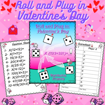 Preview of Valentine's Day Distributive Property Activity: 4th, 5th, and 6th Grade Math