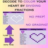 Valentine's Day Divide Fractions to Decode Your Heart