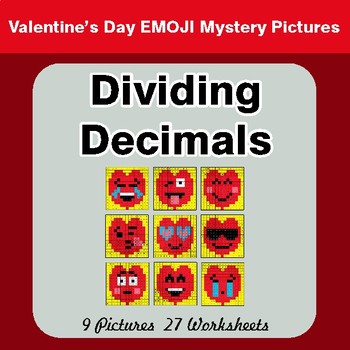 Valentine's Day: Dividing Decimals - Color-By-Number Math Mystery Pictures