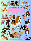 Valentine's Day Dogs Lab Retrievers,Pugs,Basset Hounds Cli