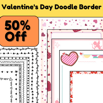 Preview of Valentine's Day Doodle Border,doodle notes templates,borders clipart